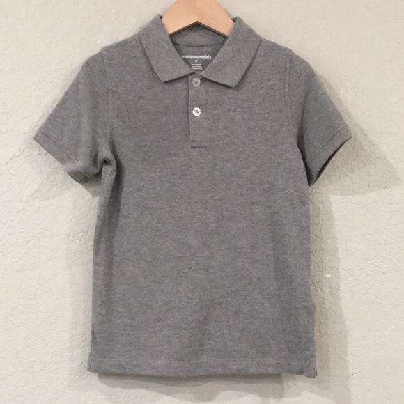 NEW Amazon Essentials Boys Sz 4T Gray Polo Shirt 100% Cotton Preppy - Picture 1 of 11